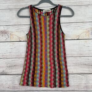 Aldomartins Anthro BOHO Print Knit Tank Top Womens XS Multicolor Barcelona